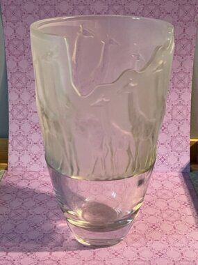 Nachtmann Crystal vase Safari giraffes Vintage